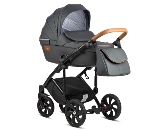 TUTIS Viva Life Leather Edition Shadow grey 087 Bērnu ratiņi 3in1