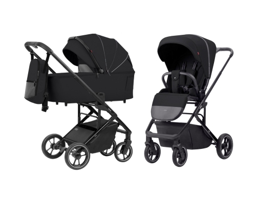 Carrello Alfa 2024 2in1 Midnight Black Bērnu Ratiņi