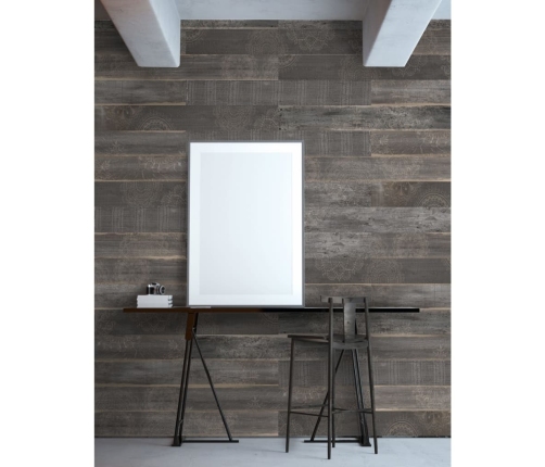 Grosfillex Baldosa de pared Accent 9 uds Sequoia 15,4x120 cm