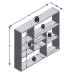 FMD Estantería de pared con 9 compartimentos blanco