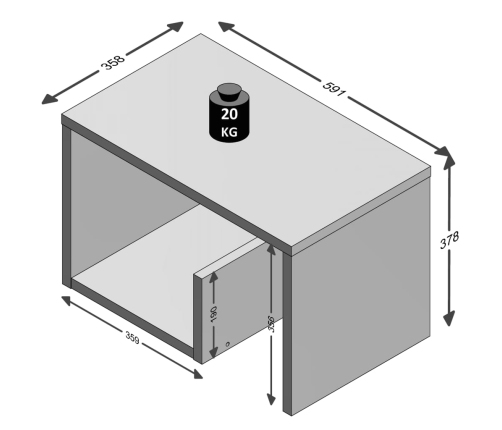 FMD Mesa de centro 2 en 1 blanca 59,1x35,8x37,8 cm