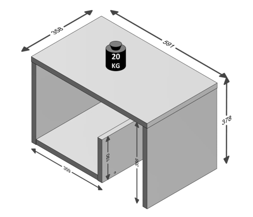 FMD Mesa de centro 2 en 1 color roble arena 59,1x35,8x37,8 cm