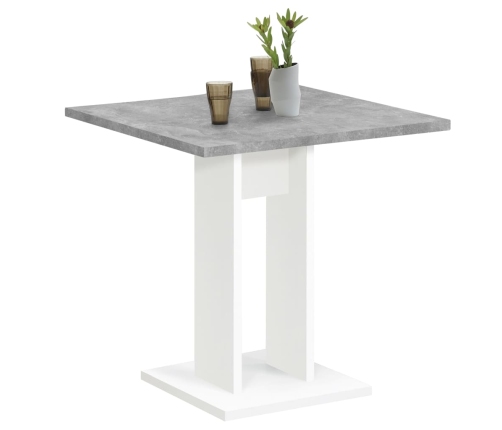 FMD Mesa de comedor gris hormigón y blanco 70 cm