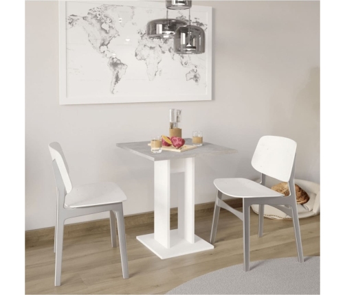 FMD Mesa de comedor gris hormigón y blanco 70 cm