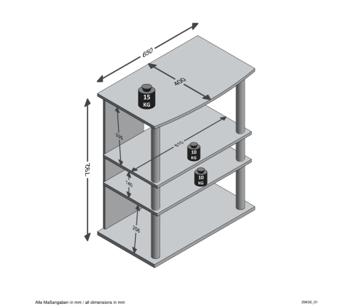 FMD Estantería de TV/equipo música 3 compartimentos roble 65x40x79,2cm