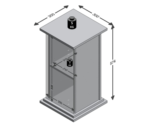 FMD Mesita decorativa con puerta blanco 57,4 cm