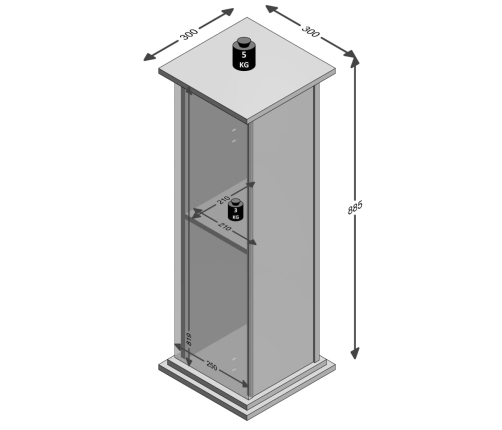 FMD Mesita decorativa con puerta blanco 88,5 cm