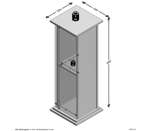 FMD Mesita decorativa con puerta gris 88,5 cm