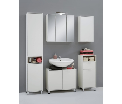 FMD Armario de baño con espejo blanco 70x19x67,6 cm