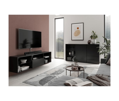 FMD Mueble para TV negro 153,5x31,7x52 cm