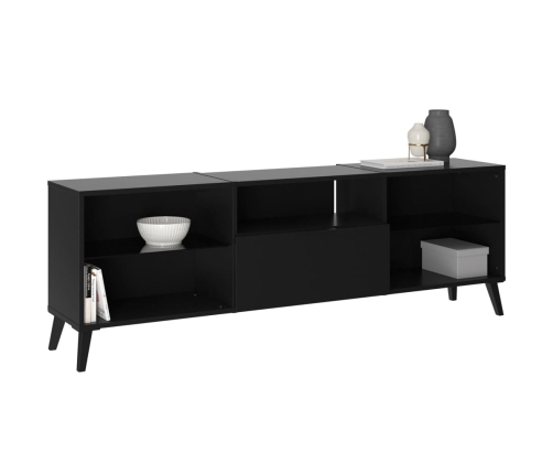 FMD Mueble para TV negro 153,5x31,7x52 cm