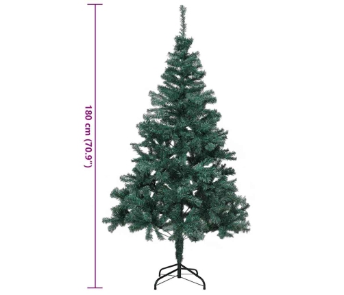 HI Árbol de Navidad con soporte de metal verde 180 cm