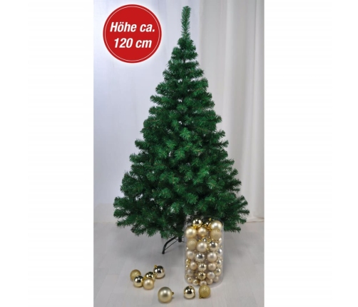 HI Árbol de Navidad con soporte de metal verde 120 cm