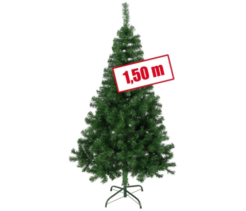 HI Árbol de Navidad con soporte de metal verde 150 cm