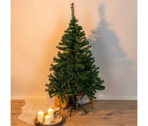 HI Árbol de Navidad con soporte de metal verde 150 cm