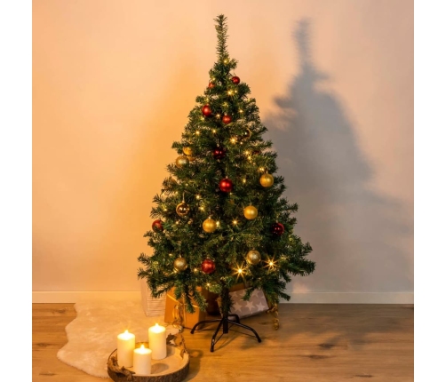 HI Árbol de Navidad con soporte de metal verde 150 cm