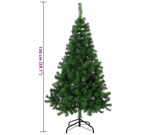 HI Árbol de Navidad con soporte de metal verde 150 cm