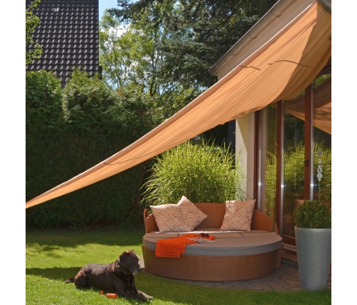 HI Toldo de vela triangular beige 5x5x5 m