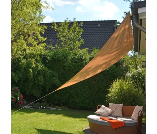 HI Toldo de vela triangular beige 3,6x3,6x3,6 m