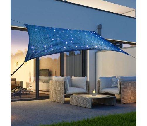 HI Toldo solar con 100 LED azul claro 2x3 m