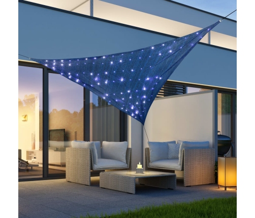 HI Toldo solar con 100 LED azul 3x3x3 m