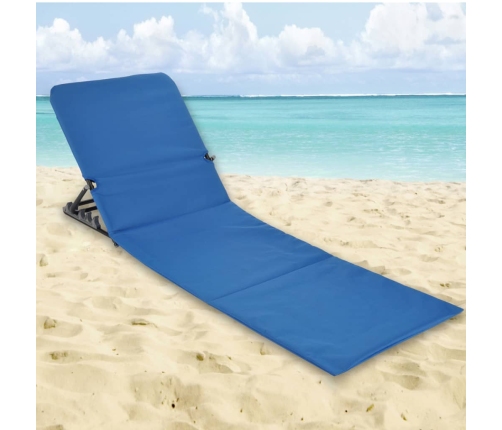 HI Esterilla silla plegable de playa PVC azul