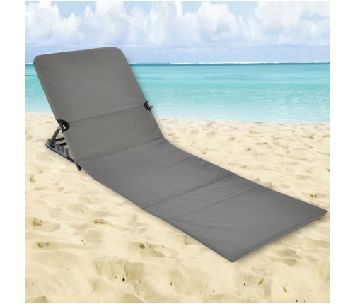 HI Esterilla silla plegable de playa PVC gris