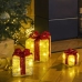 HI Cajas regalo navideñas decorativas iluminación LED 3 piezas