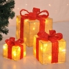 HI Cajas regalo navideñas decorativas iluminación LED 3 piezas