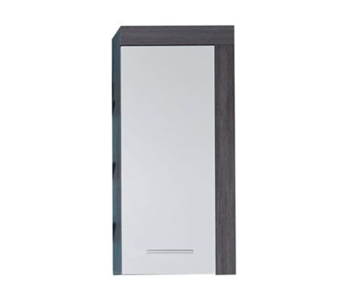 Trendteam Armario de pared para baño Miami blanco y plata ahumado