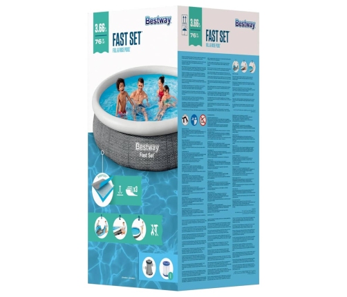 Bestway Juego de piscina redondo 366x76 cm