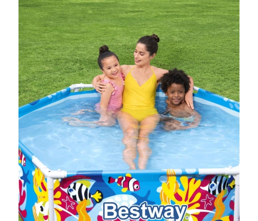 Bestway Piscina elevada para niños acero protección UV 183x51 cm