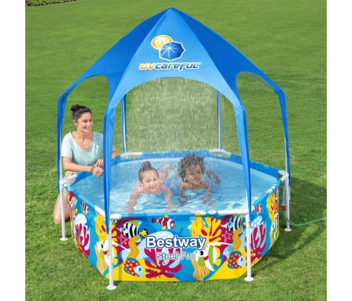 Bestway Piscina elevada para niños acero protección UV 183x51 cm