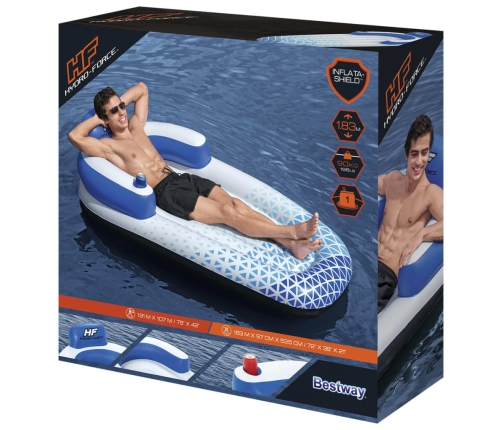 Bestway Tumbona flotante Hydro Force azul 183x97 cm