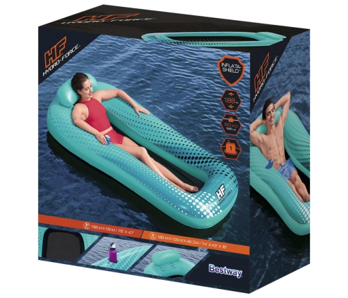 Bestway Hydro Force Tumbona flotante de malla azul 188x109 cm