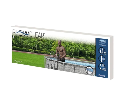 Bestway Escalera de piscina de 4 escalones Flowclear 107 cm