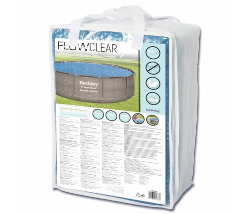 Bestway Cubierta solar para piscina Flowclear 356 cm