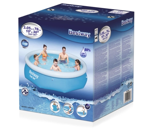 Bestway Piscina redonda inflable Fast Set 57266 305x76 cm