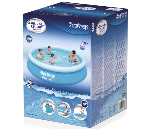 Bestway Piscina redonda inflable Fast Set 57273 366x76 cm