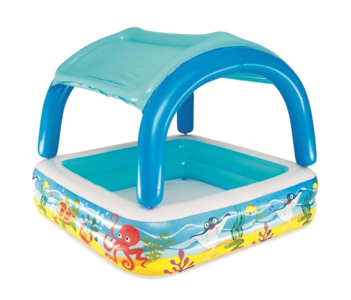 Bestway Piscina de juegos con toldo azul 140x140x114 cm 52192