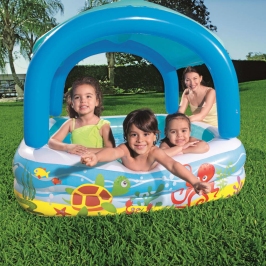 Bestway Piscina de juegos con toldo azul 140x140x114 cm 52192