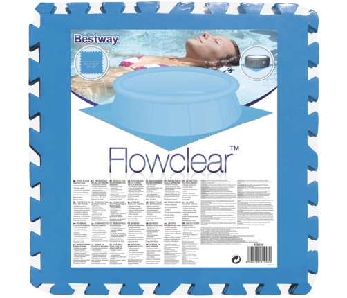 Bestway Protectores de suelo de piscina 8 piezas azul 58220