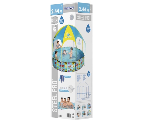 Bestway Piscina elevada para niños Steel Pro UV Careful 244x51 cm