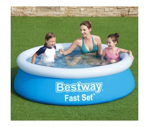 Bestway Piscina hinchable Fast Set redonda azul 183x51 cm