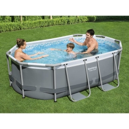 Bestway Piscina sobre el suelo ovalada Power Steel 305x200x84 cm