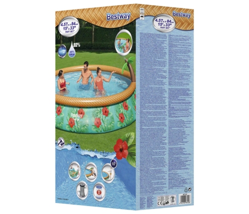 Bestway Juego de piscina inflable Paradise Palms Fast Set 457x84 cm