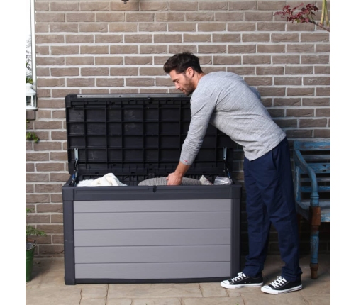 Keter Caja de almacenamiento para jardín Premier gris 380 L