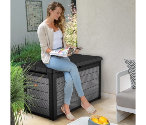 Keter Caja de almacenamiento para jardín Premier gris 380 L