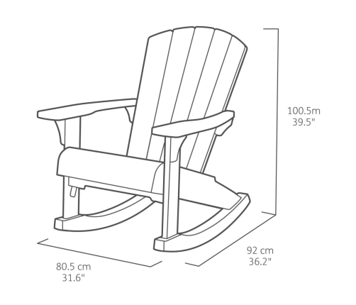 Keter Silla mecedora Adirondack Troy color grafito