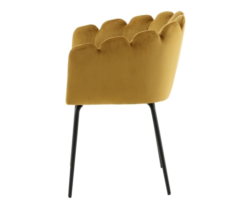 Venture Home Silla de comedor Limhamn terciopelo negro y amarillo